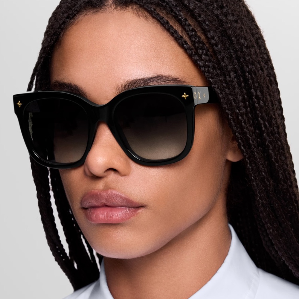 Louis Vuitton Black Sunglasses with Gold Accents *AUTHENTIC*